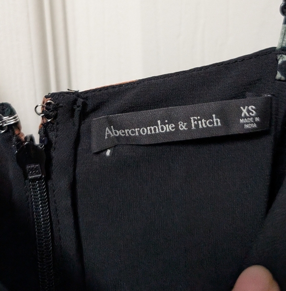 Abercrombie & Fitch Ruffle Tiered Black Orange Floral Maxi Dress Size XS - Picture 4 of 7